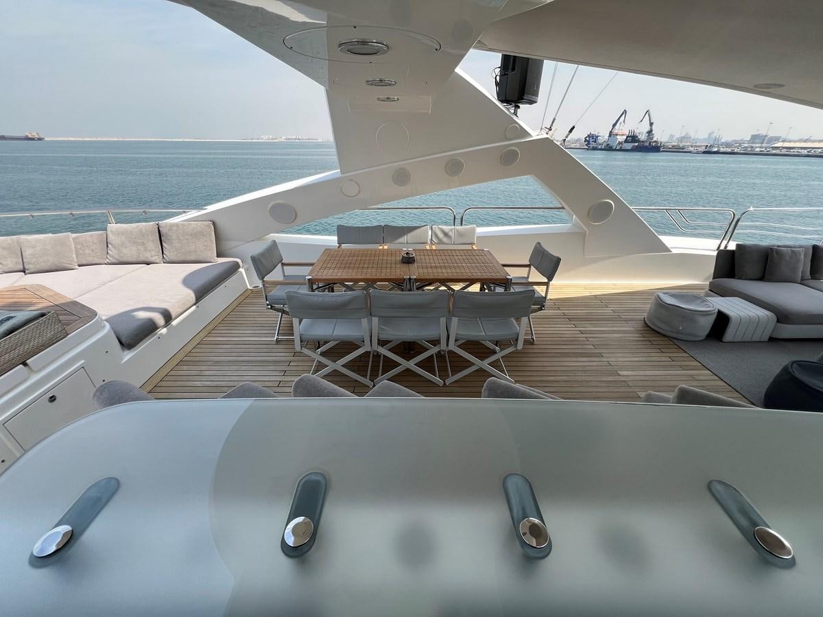a table and chairs on a boat aboard 2007 SUNSEEKER 37M Yacht for Sale