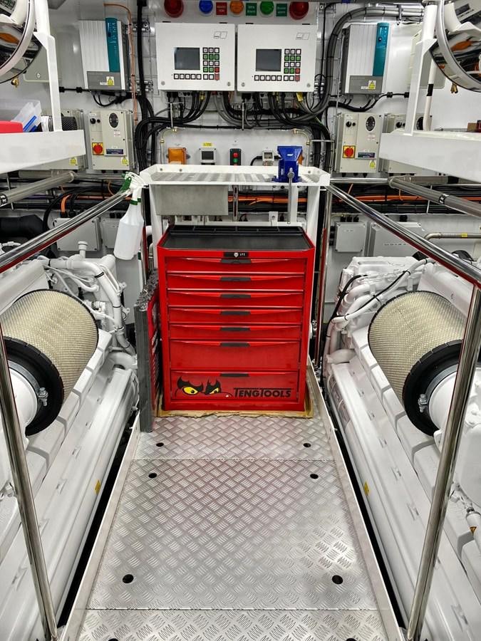 a close-up of a machine aboard SKYE Yacht for Sale
