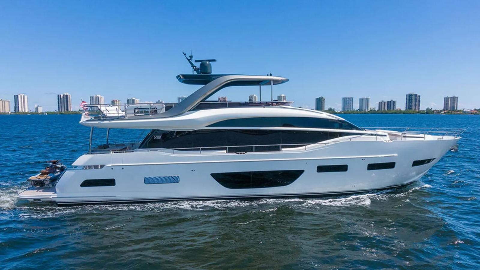 a white yacht in the water aboard LORP Yacht for Sale