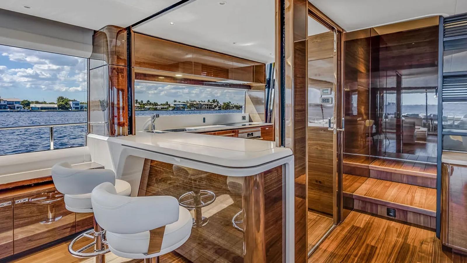 a room with a sink and a mirror aboard LORP Yacht for Sale