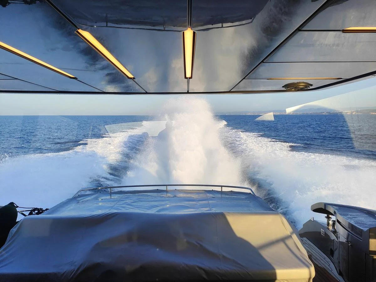 a view of the ocean from the cockpit of a plane aboard SILVER BULLET Yacht for Sale