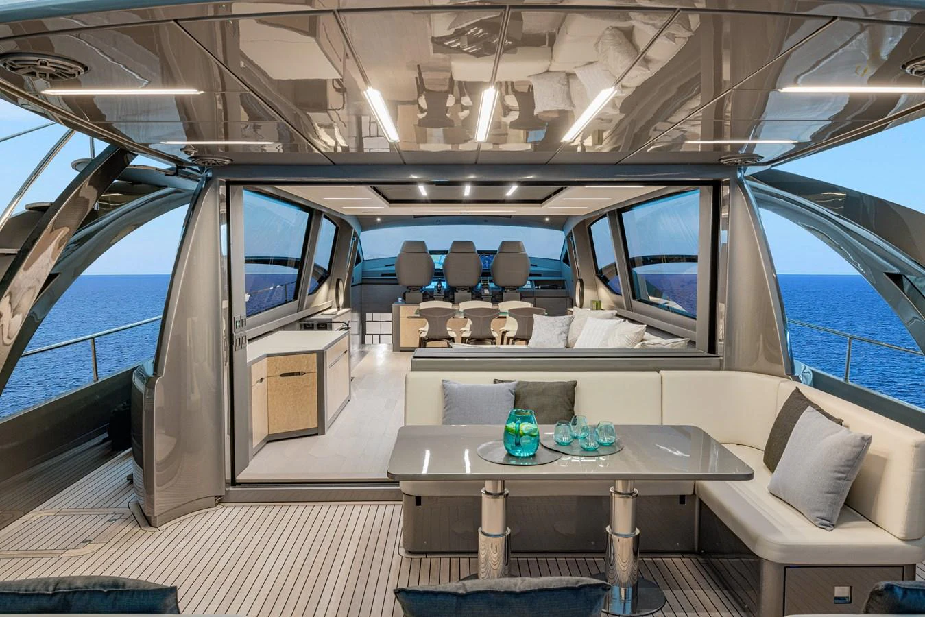 inside of a train aboard SILVER BULLET Yacht for Sale