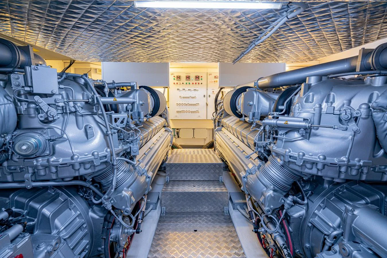 a large room with machinery aboard SILVER BULLET Yacht for Sale