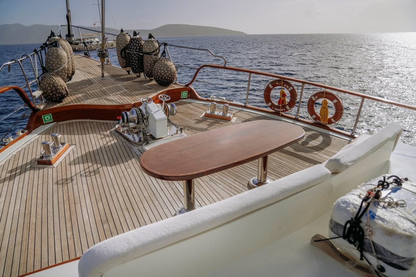 a boat on the water aboard CUSTOM MADE MOTORSAILER Yacht for Sale