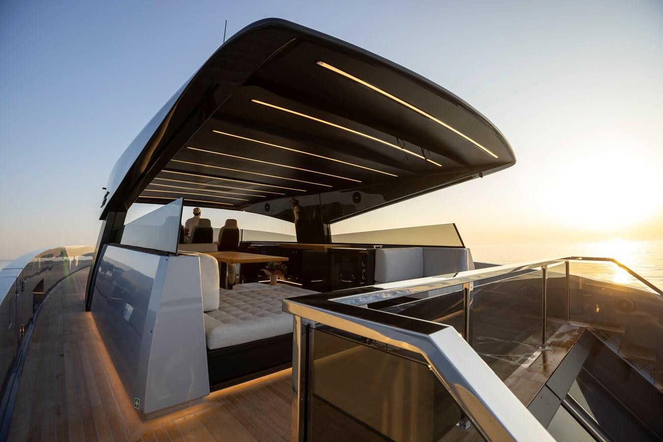 a boat with a large arch over it aboard S07 SPIDER Yacht for Sale
