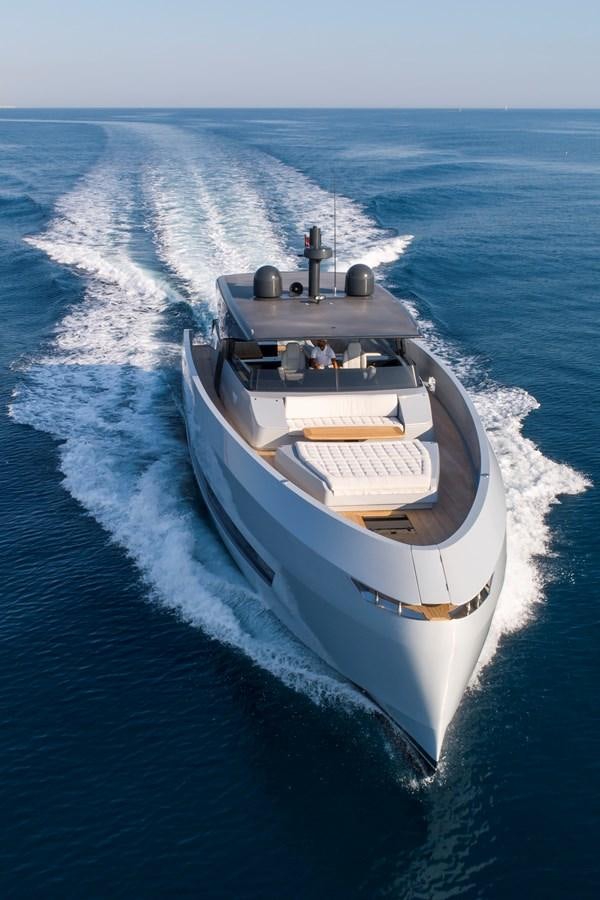 a high angle view of a boat aboard S07 SPIDER Yacht for Sale