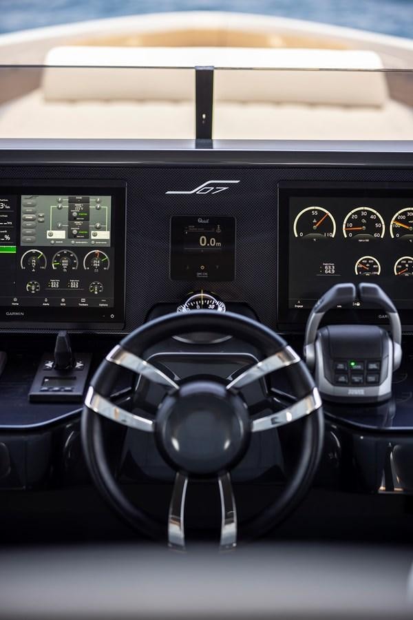 the inside of a car aboard S07 SPIDER Yacht for Sale
