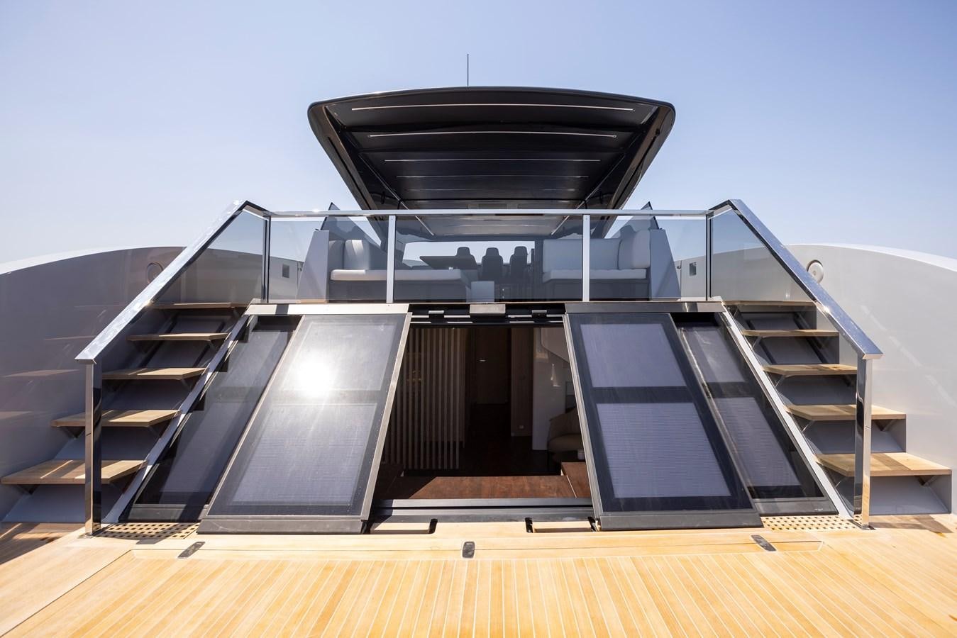 a large black and white building aboard S07 SPIDER Yacht for Sale