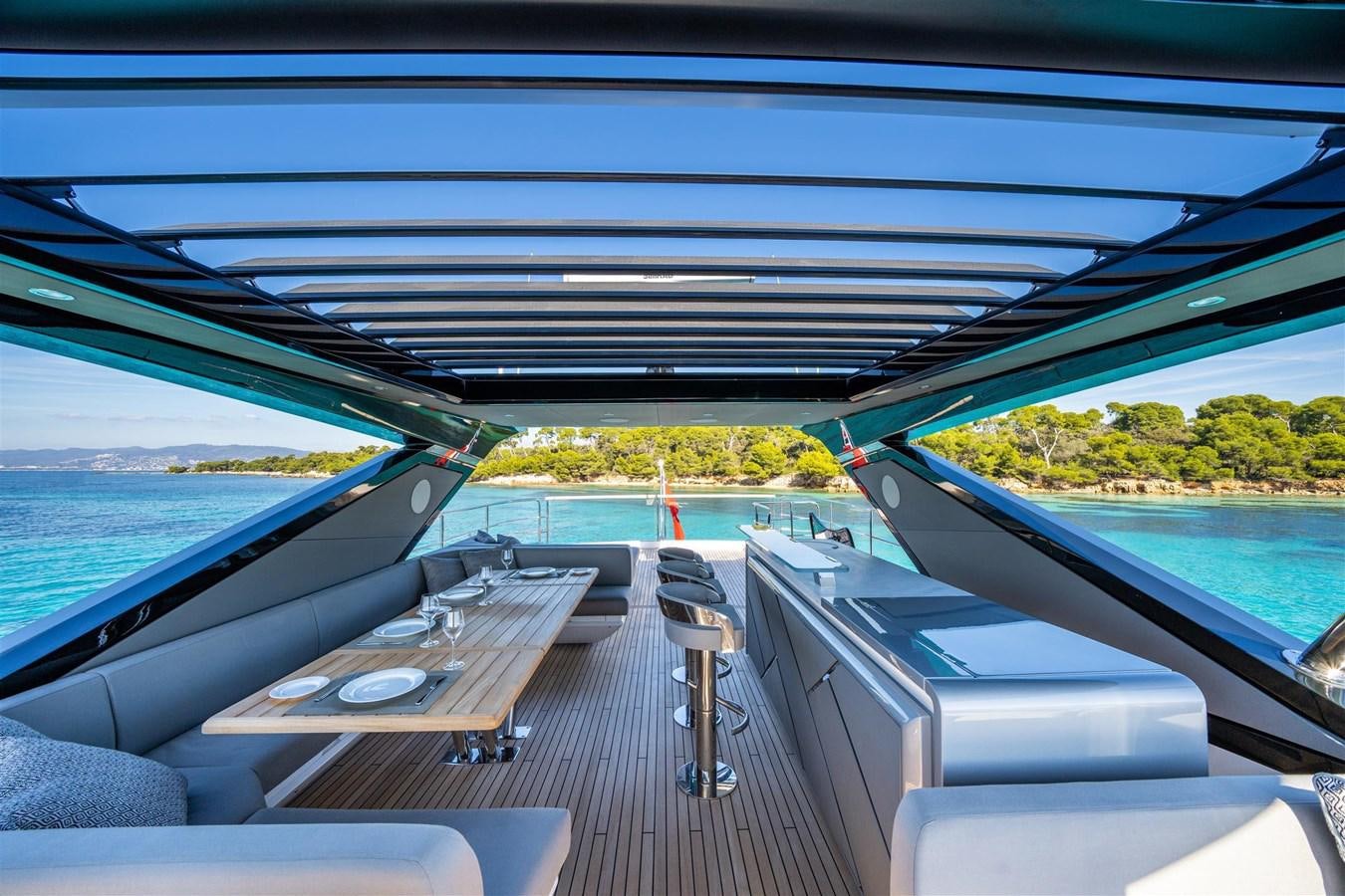 the inside of a car aboard SUNSEEKER 88 Yacht for Sale