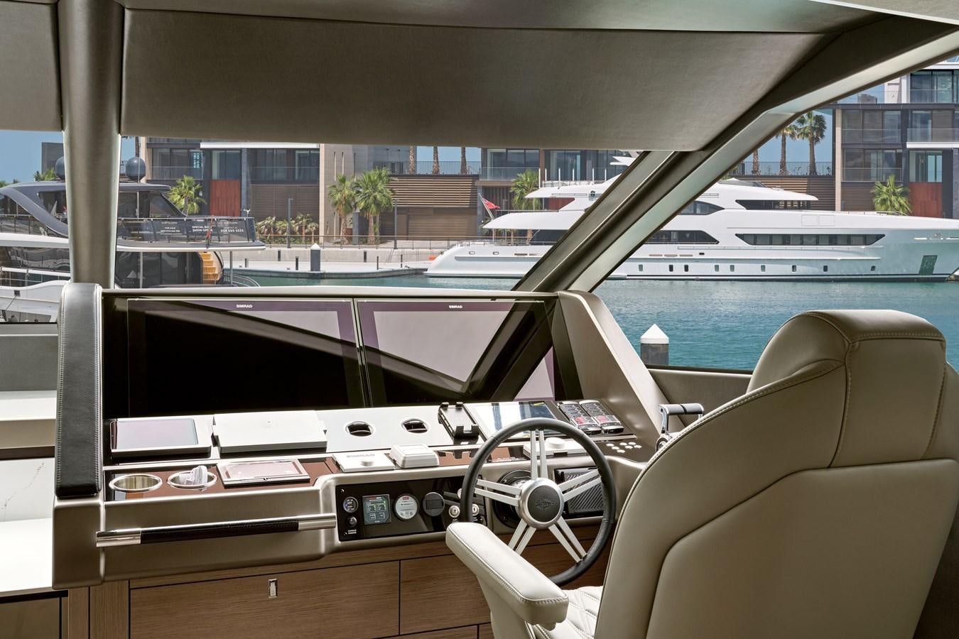 inside of a car aboard SUNSEEKER 88 Yacht for Sale