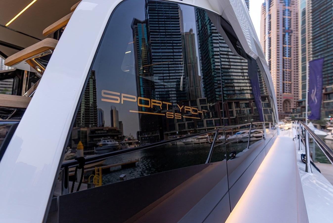 a large bridge over a body of water aboard SUNSEEKER 65 SPORTS Yacht for Sale