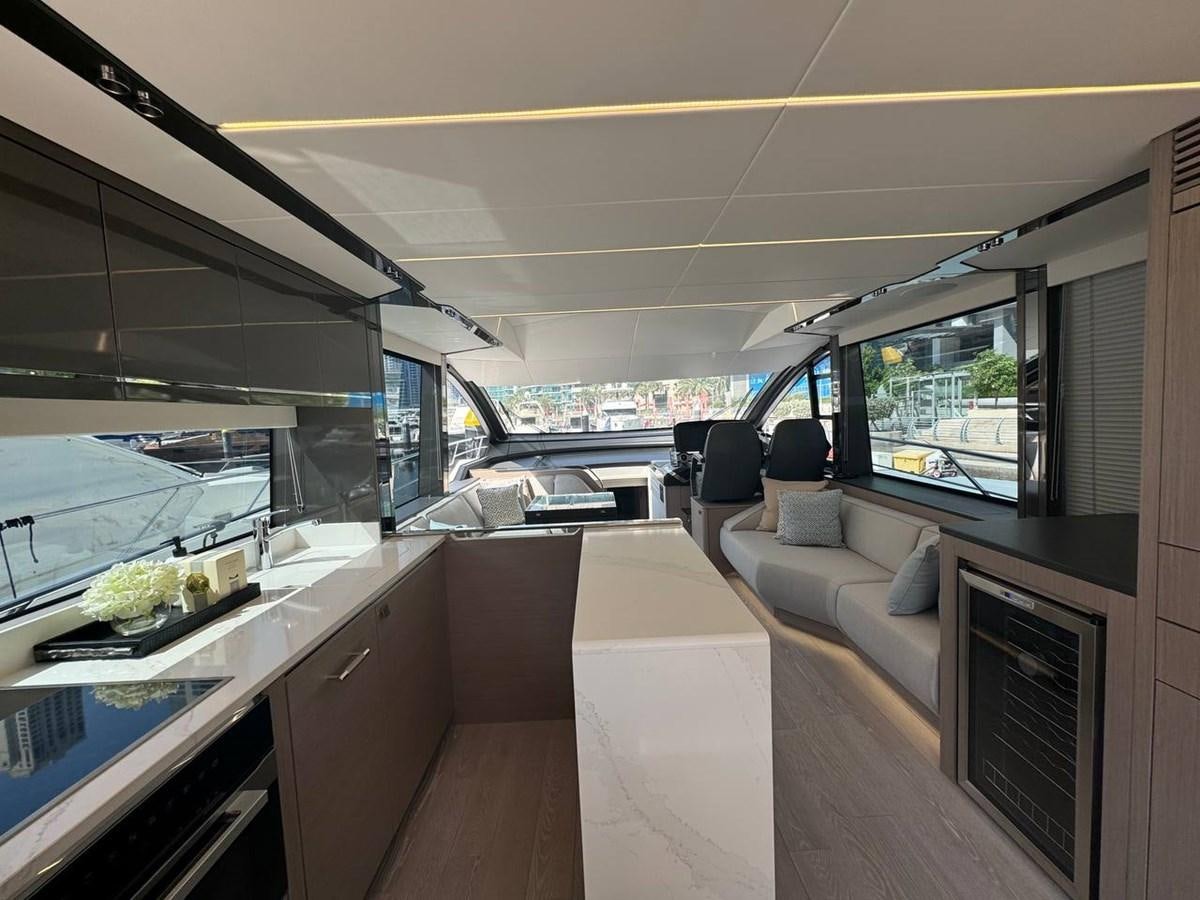 inside of a car aboard SUNSEEKER 65 SPORTS Yacht for Sale