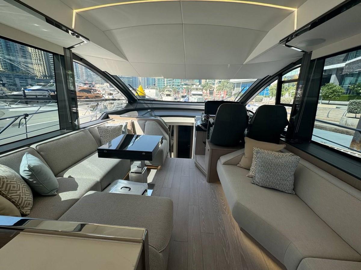 inside of a car aboard SUNSEEKER 65 SPORTS Yacht for Sale