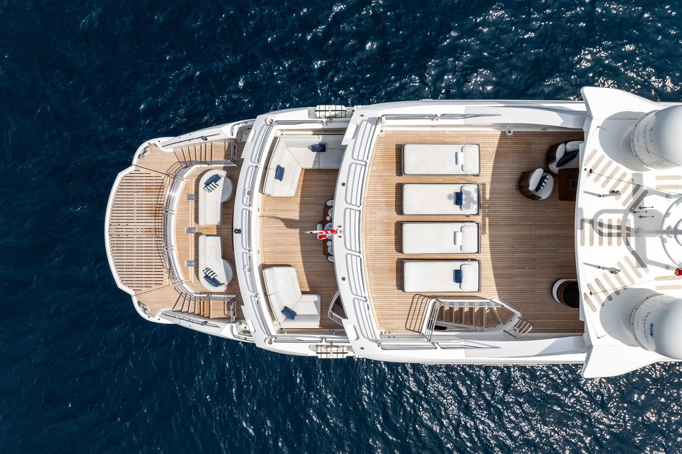 a high angle view of a ship aboard ANYA Yacht for Sale