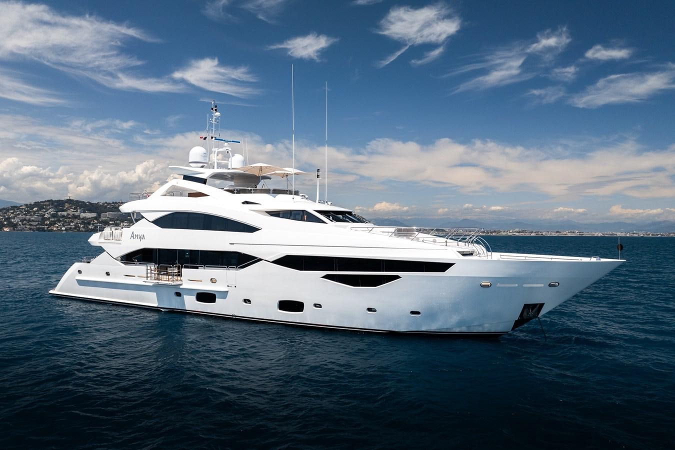 a white yacht in the water aboard ANYA Yacht for Sale
