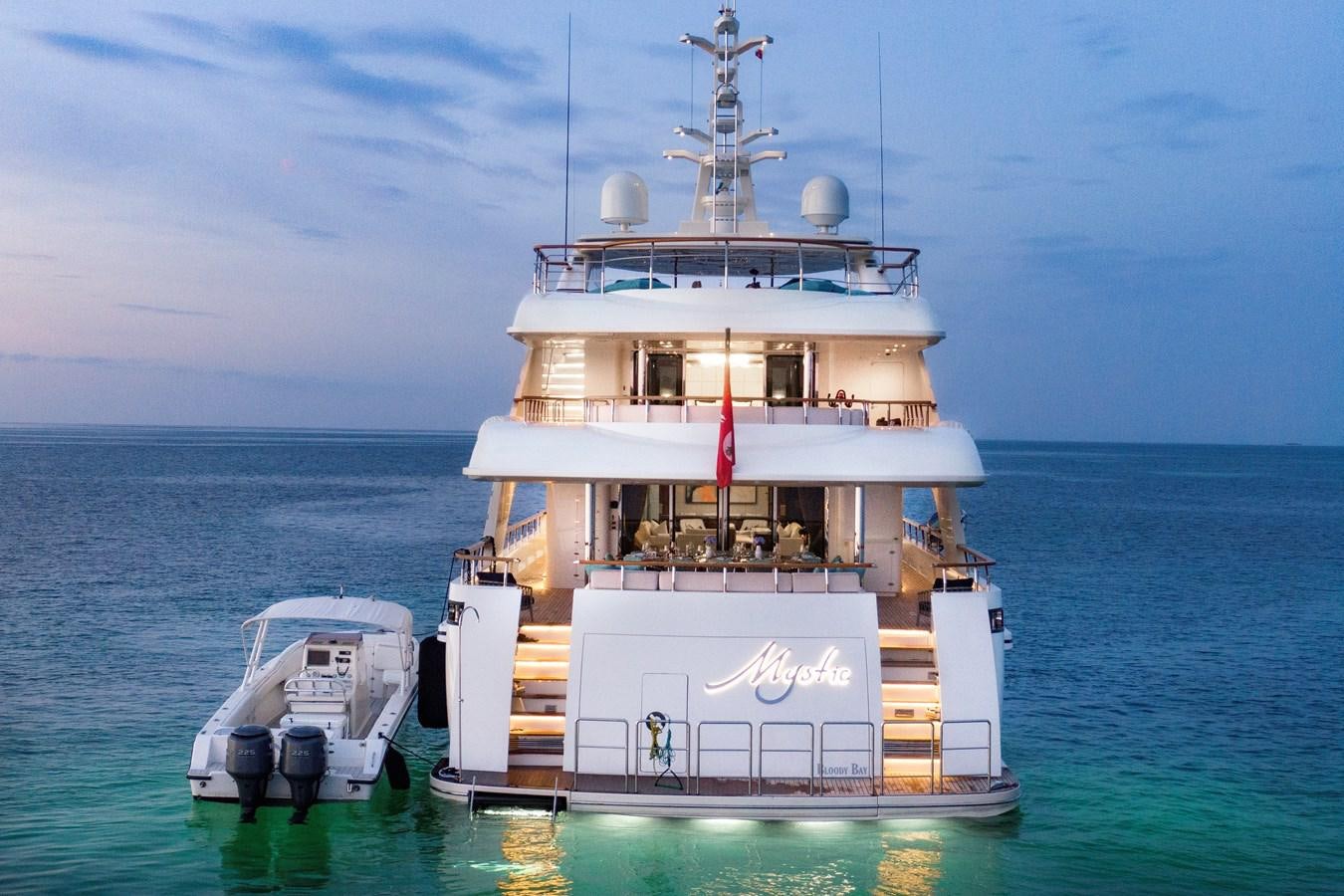 a boat in the water aboard MYSTIC Yacht for Sale