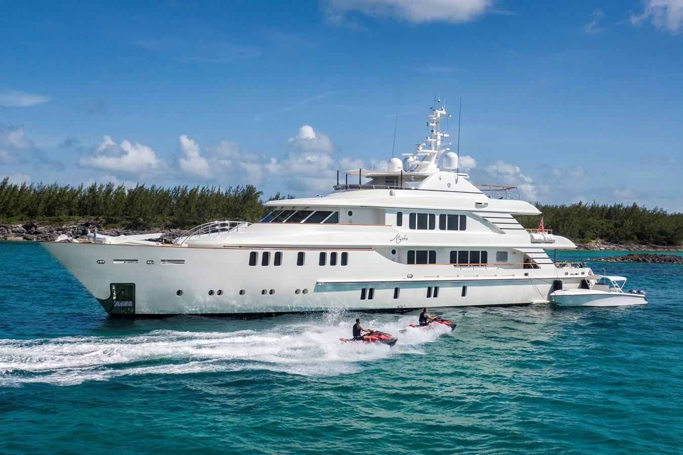 a boat on the water aboard MYSTIC Yacht for Sale