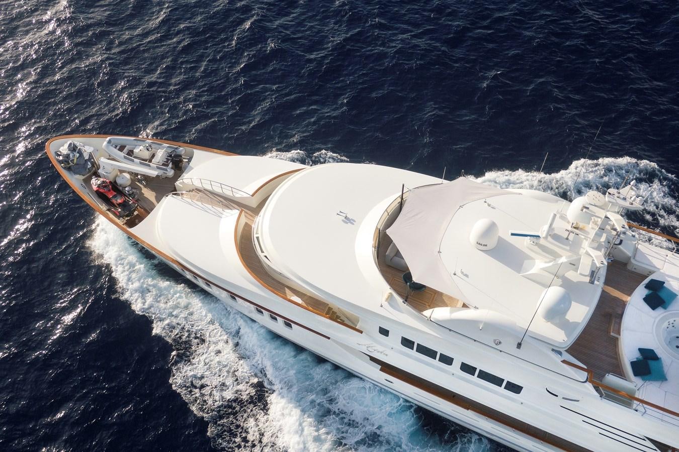 a space shuttle on a launch pad aboard MYSTIC Yacht for Sale