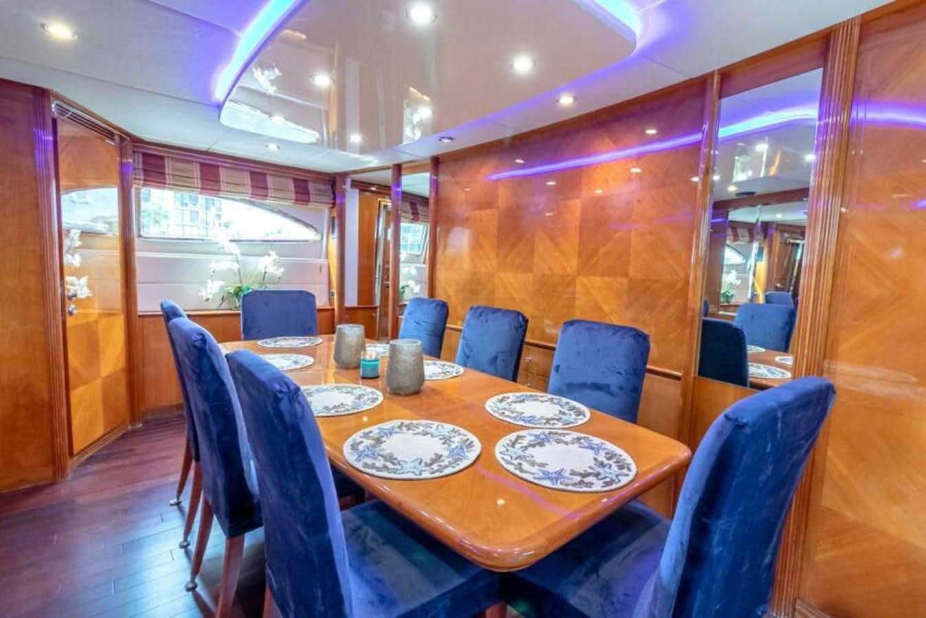 a dining table in a room aboard SAND DOLLAR Yacht for Sale
