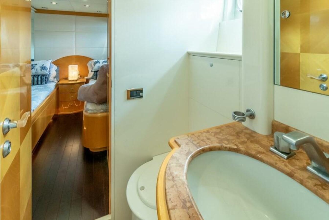 a bathroom with a sink and toilet aboard SAND DOLLAR Yacht for Sale