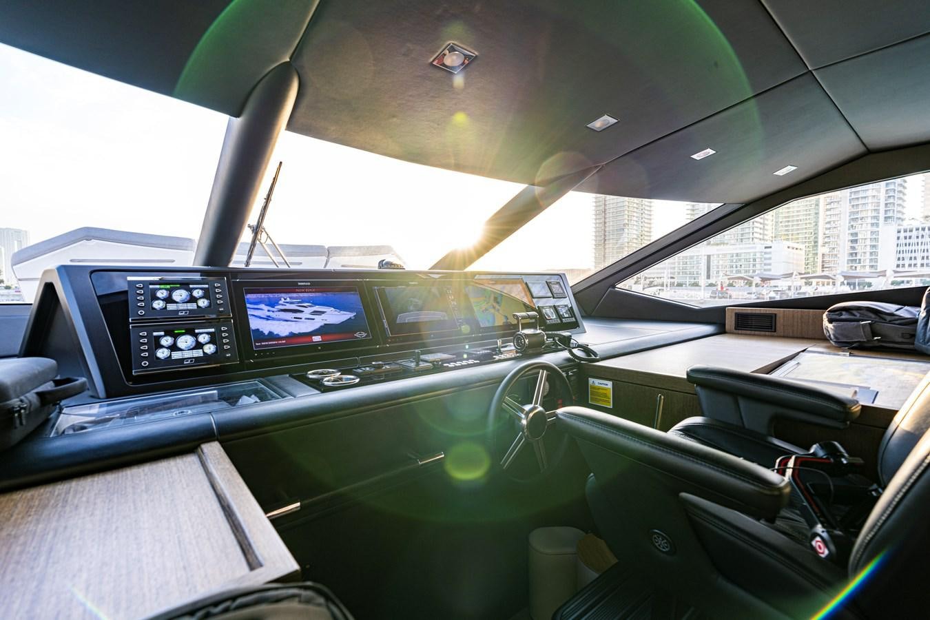 inside of a car aboard NEW EDGE Yacht for Sale