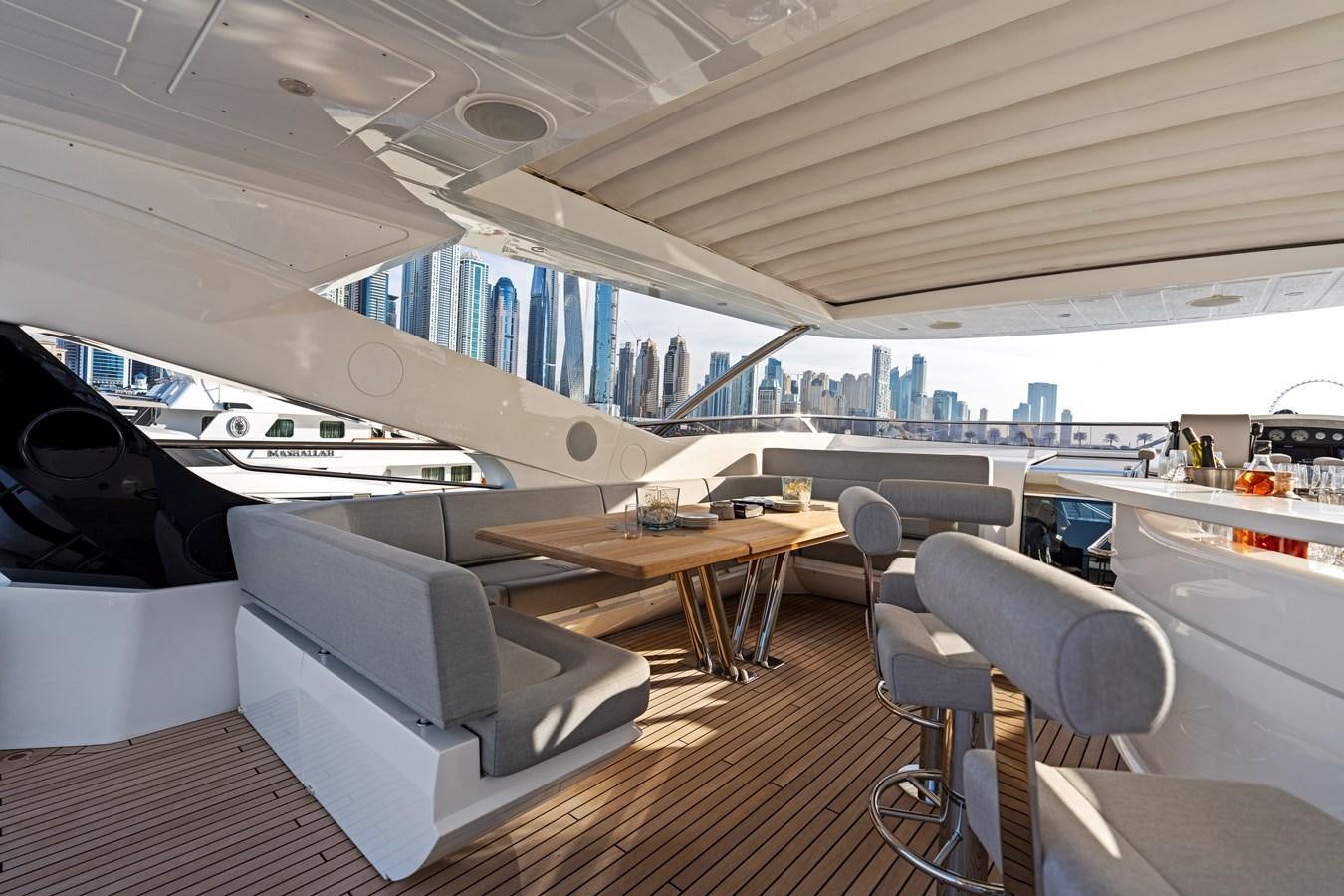 inside of a space ship aboard NEW EDGE Yacht for Sale