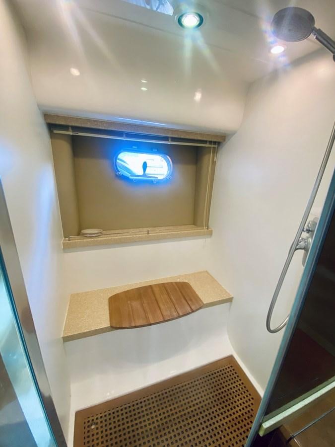 a room with a mirror and a light aboard GRAND CRU Yacht for Sale