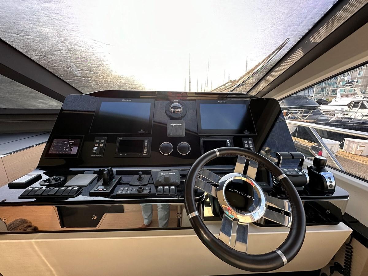 the inside of a car aboard SLINGSHOT Yacht for Sale