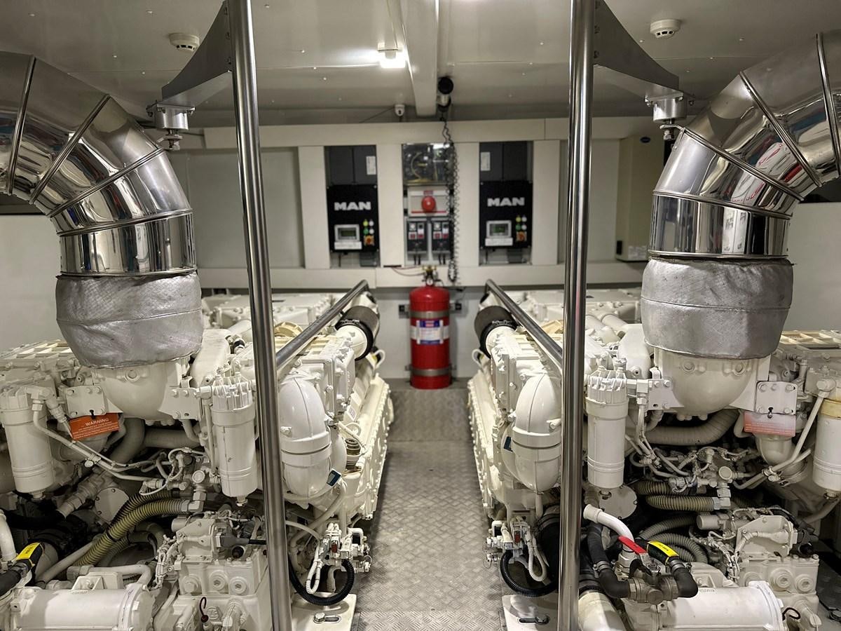 a large industrial kitchen aboard SLINGSHOT Yacht for Sale