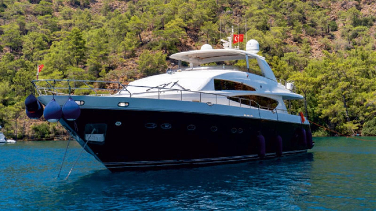 a boat on the water aboard SEZI MEGA Yacht for Sale
