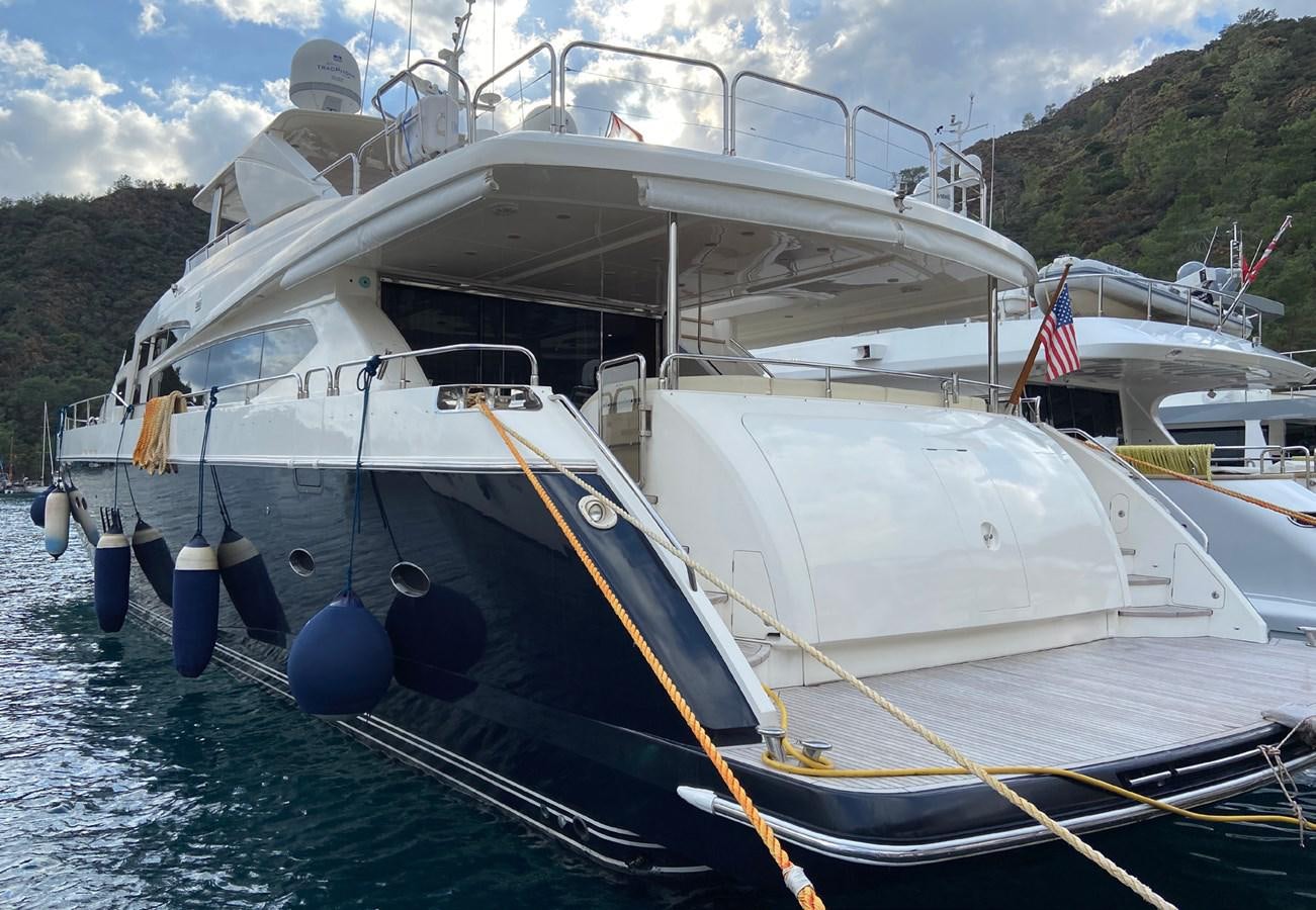 a boat docked at a pier aboard SEZI MEGA Yacht for Sale