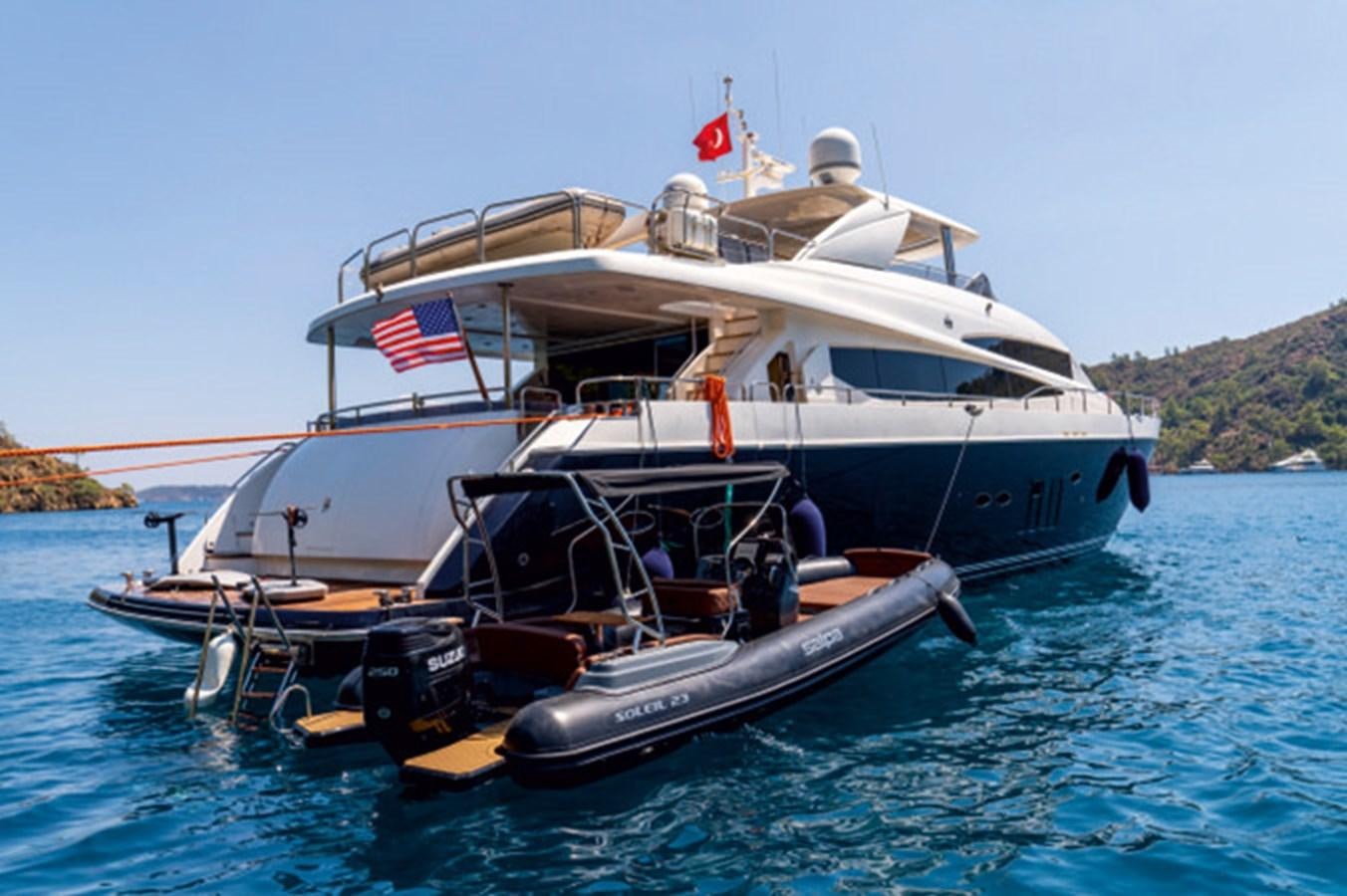 a boat on the water aboard SEZI MEGA Yacht for Sale