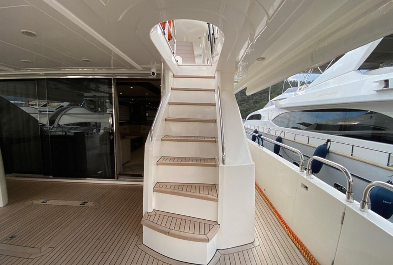 a staircase in a building aboard SEZI MEGA Yacht for Sale