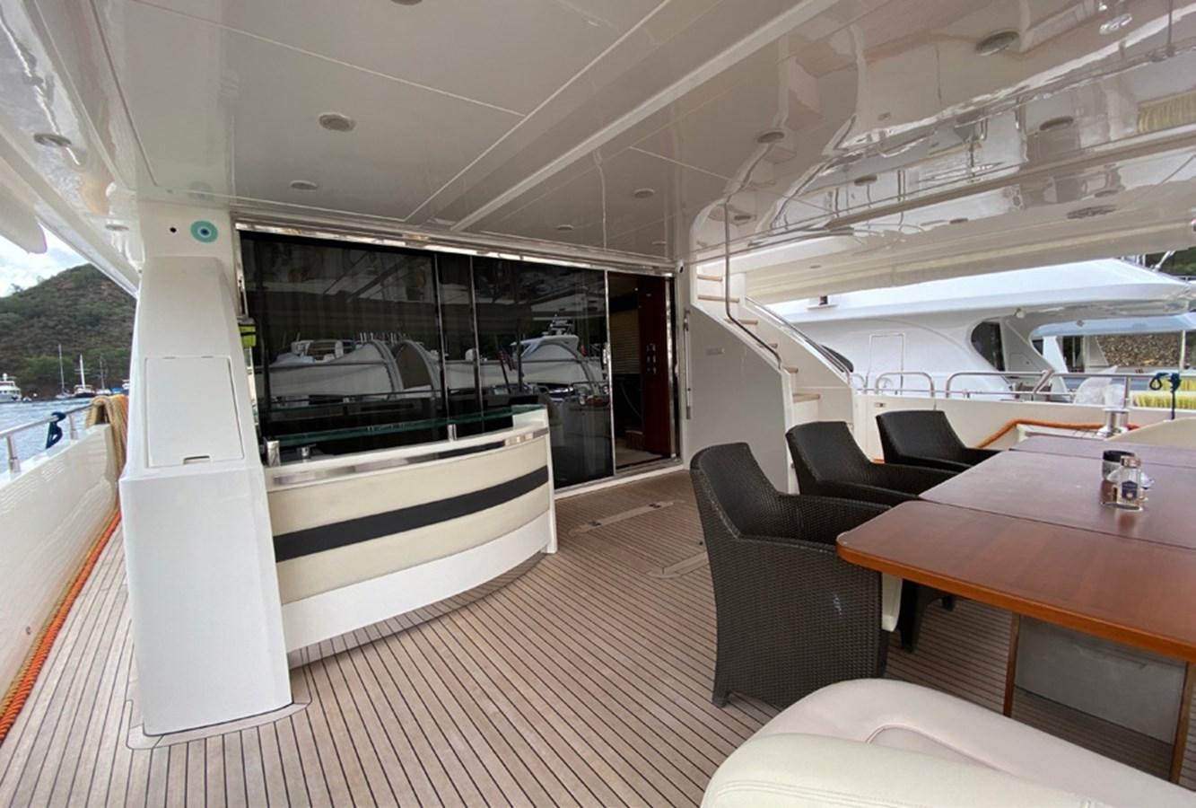 a room with a table and chairs aboard SEZI MEGA Yacht for Sale