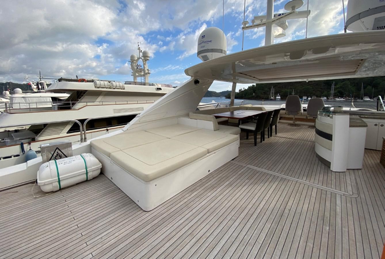 a large white boat in a large building aboard SEZI MEGA Yacht for Sale
