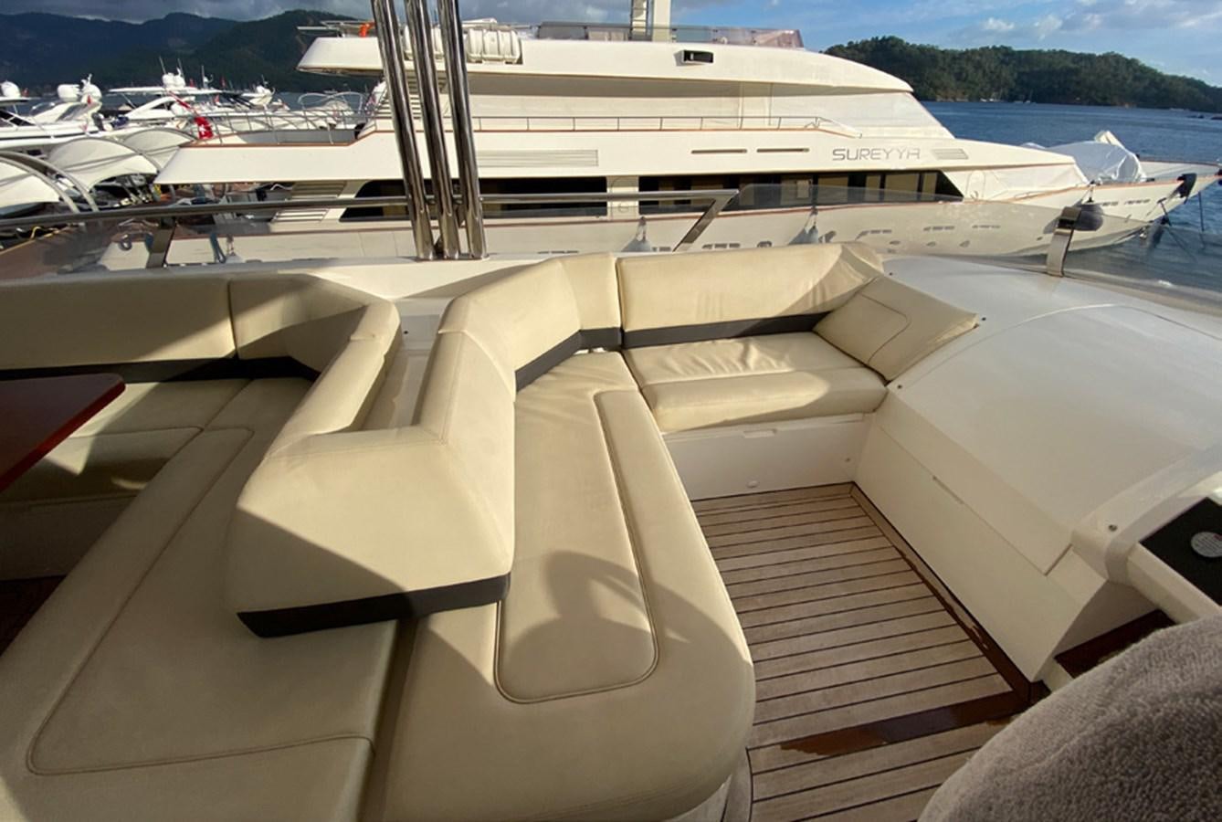 a view of the wing of a plane and a body of water aboard SEZI MEGA Yacht for Sale