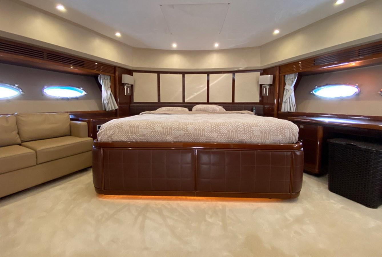 a bed in a room aboard SEZI MEGA Yacht for Sale