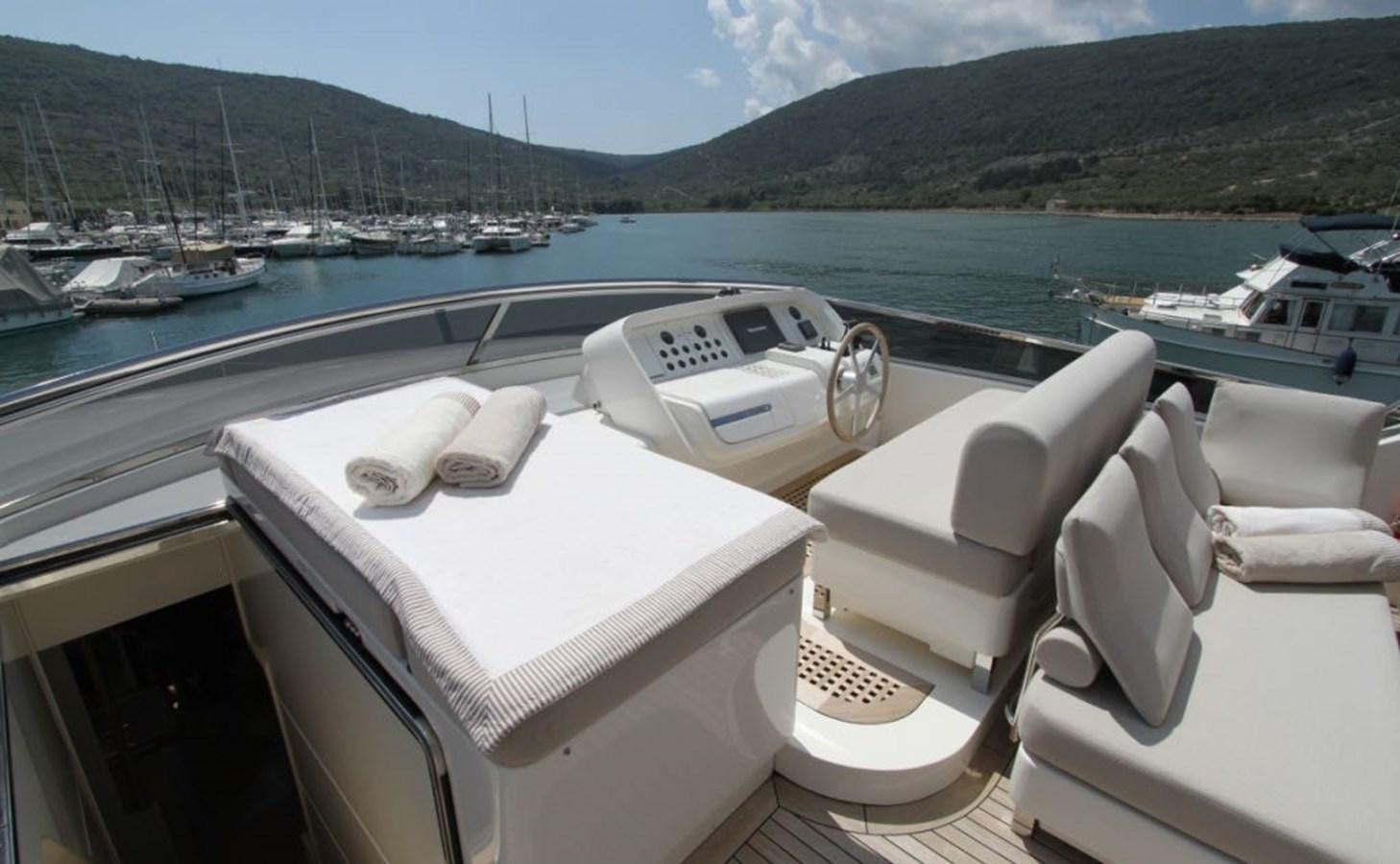 a boat with seats on the deck aboard ACCI Yacht for Sale