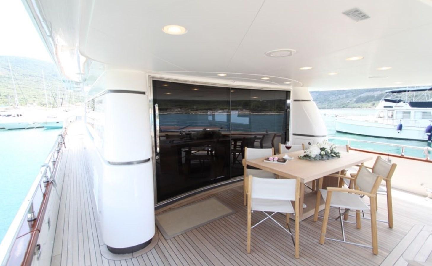 a room with a table and chairs aboard ACCI Yacht for Sale