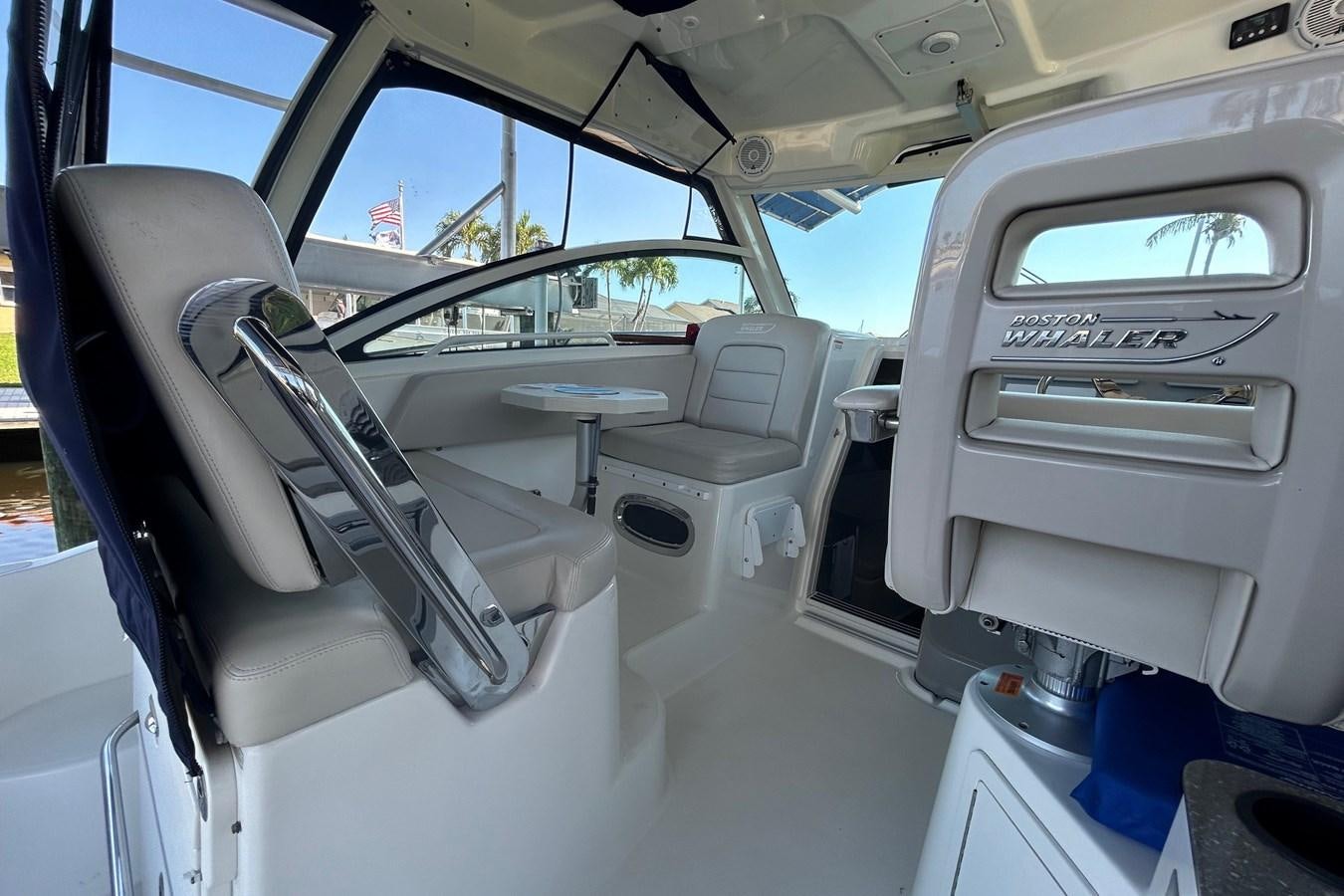 the inside of a car aboard B Yacht for Sale