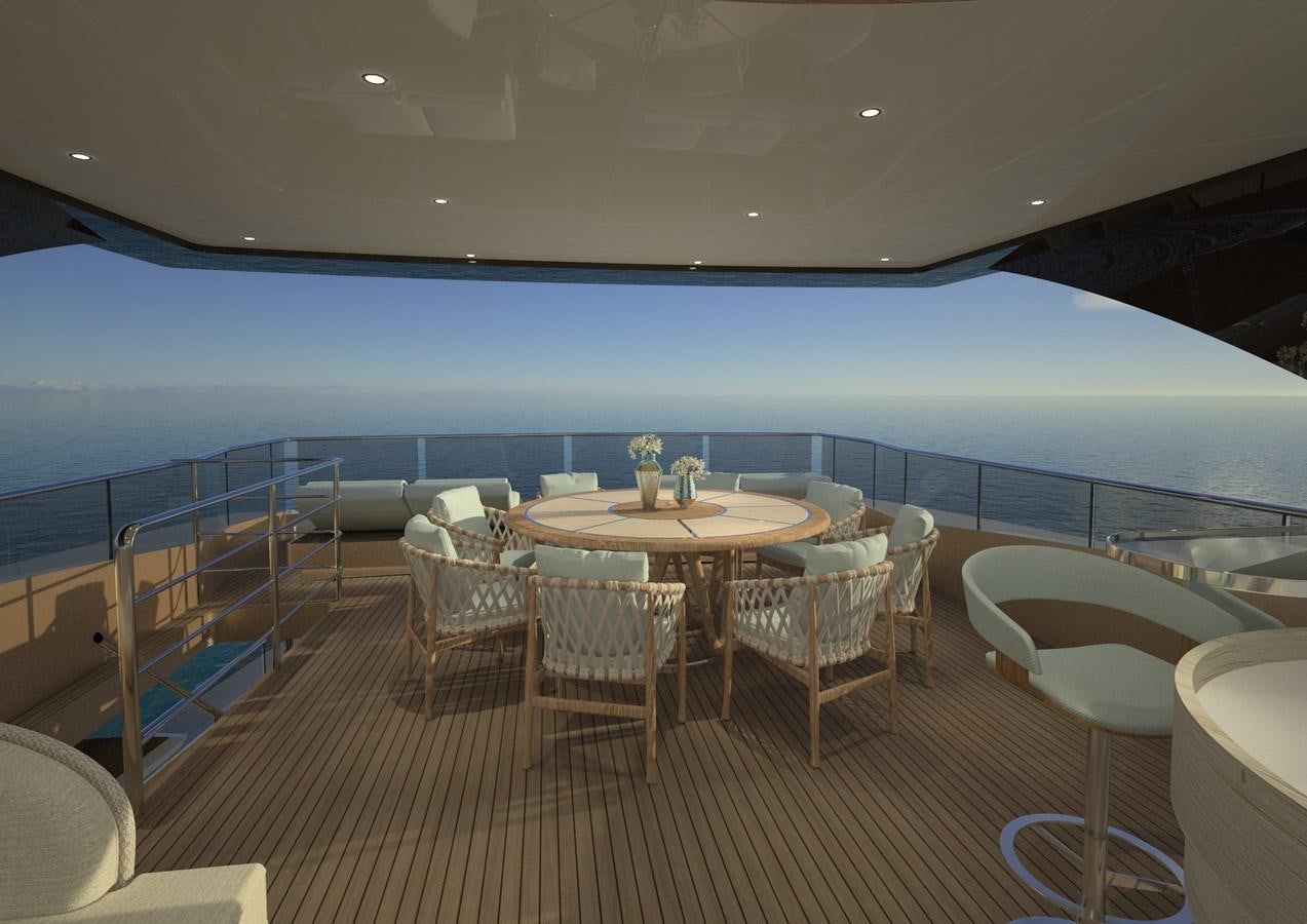 a room with a table and chairs aboard ANJELIF Yacht for Sale