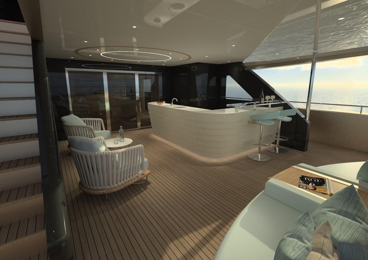 a room with a table and chairs aboard ANJELIF Yacht for Sale