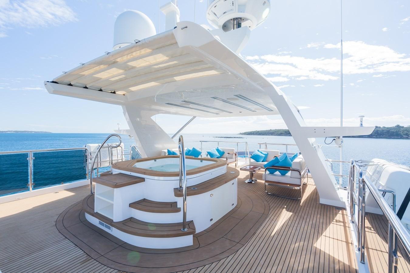 a boat on a deck aboard MY PARADIS Yacht for Sale