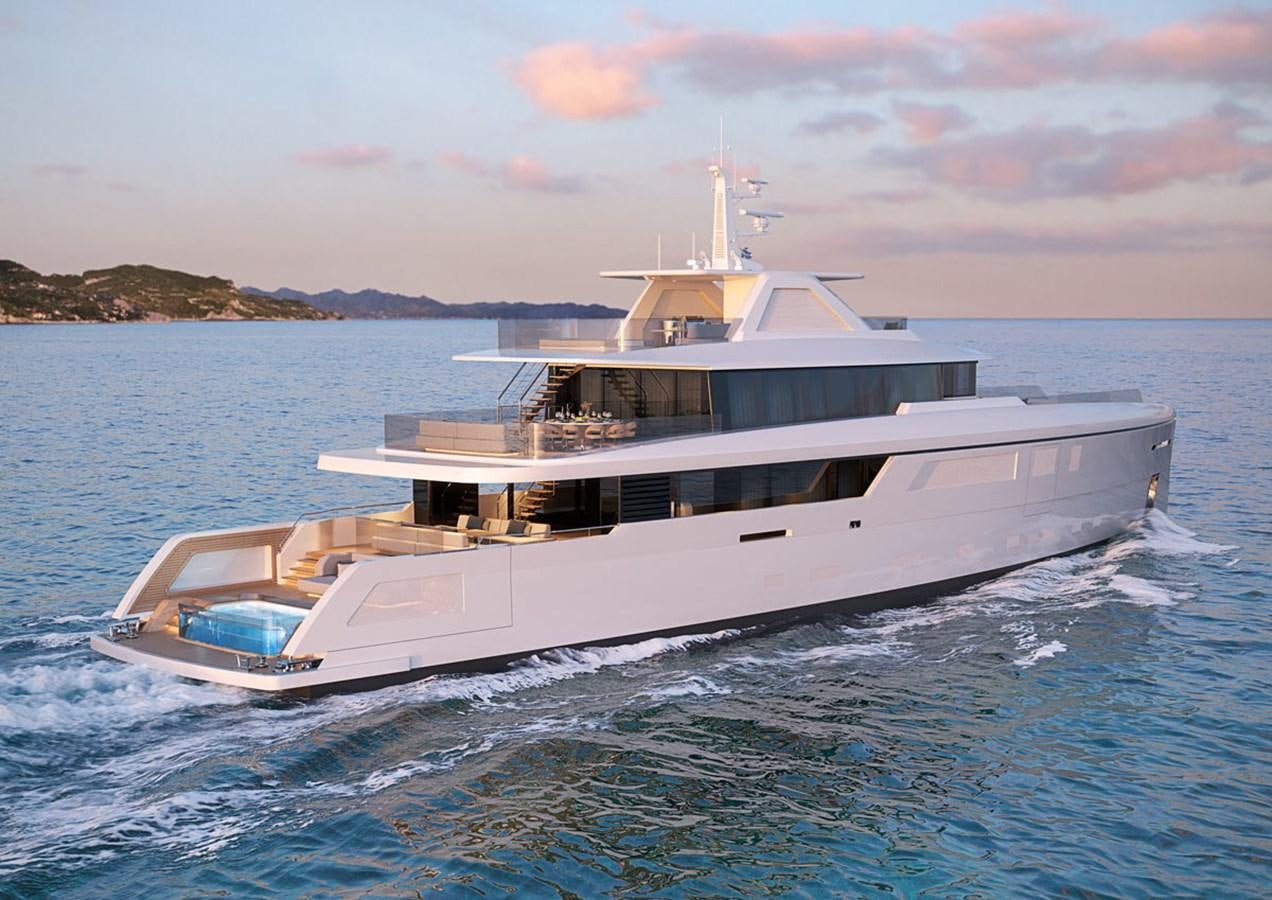 a boat in the water aboard VITRUVIUS Yacht for Sale