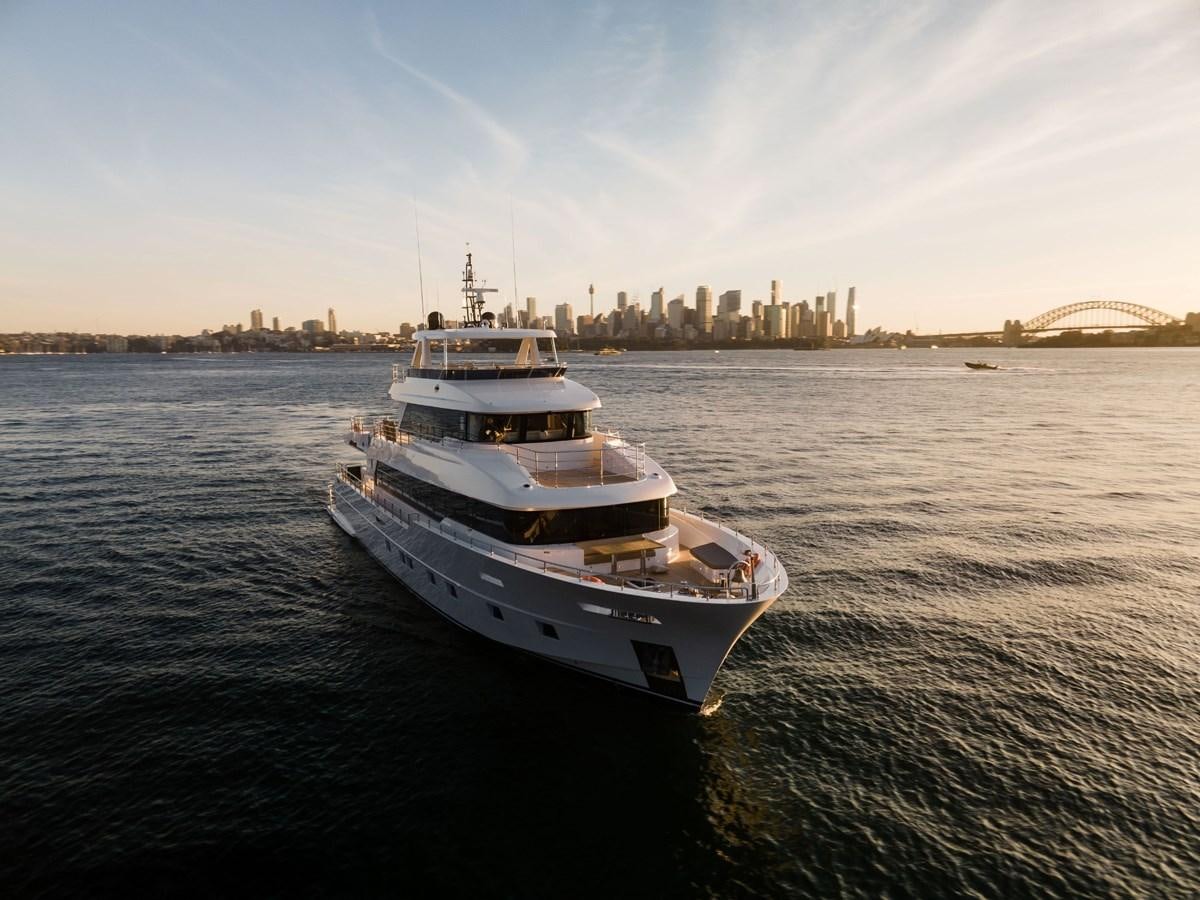 a boat on the water aboard #5 NOMAD 101 Yacht for Sale