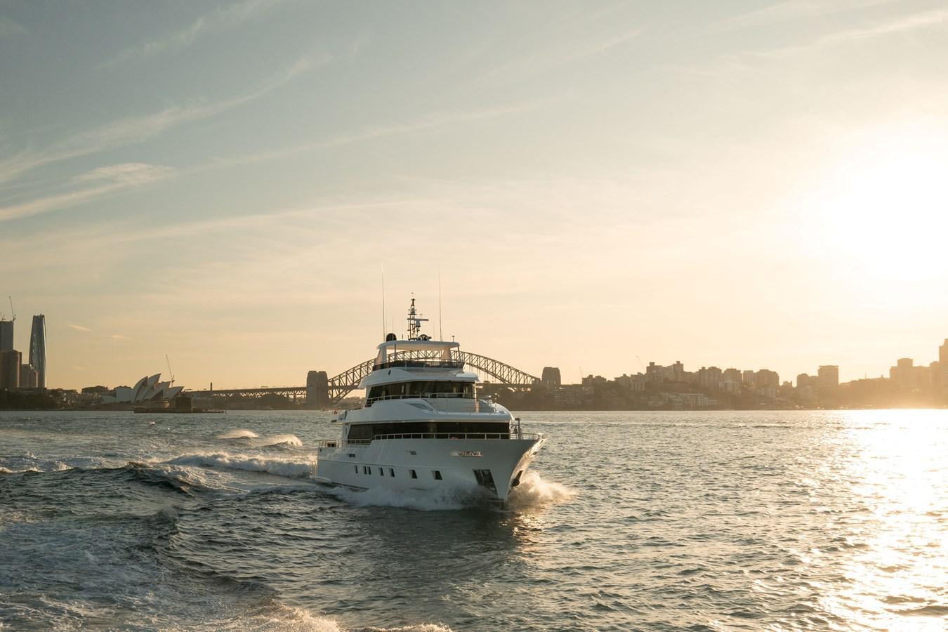 a boat on the water aboard #5 NOMAD 101 Yacht for Sale