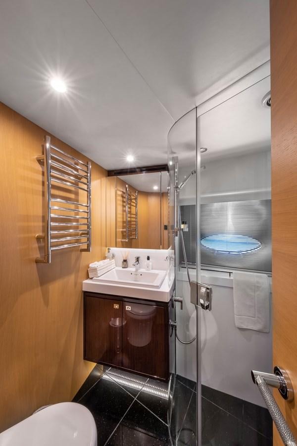 a shower unit in a bathroom aboard WANDERER Yacht for Sale