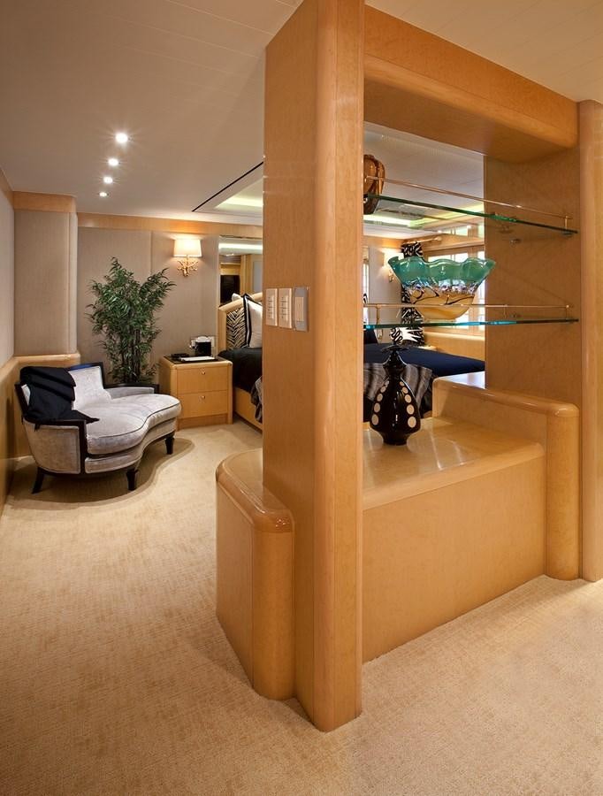 a room with a wood structure aboard ATTESSA IV Yacht for Sale