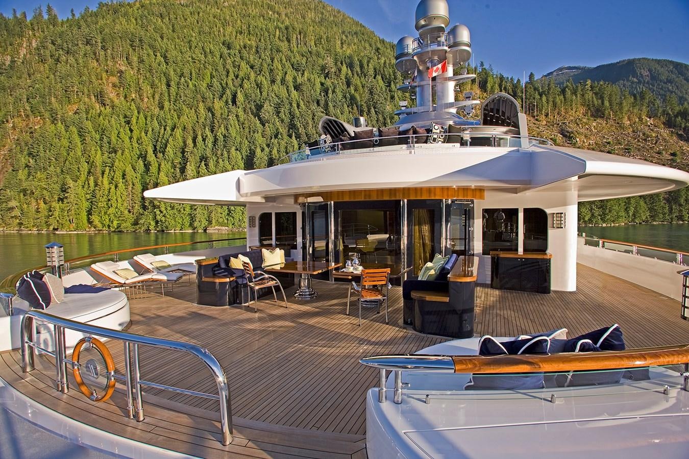 a boat on a deck aboard ATTESSA IV Yacht for Sale