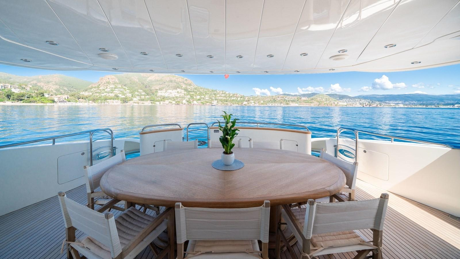 a table on a boat aboard BEIJA FLORE Yacht for Sale